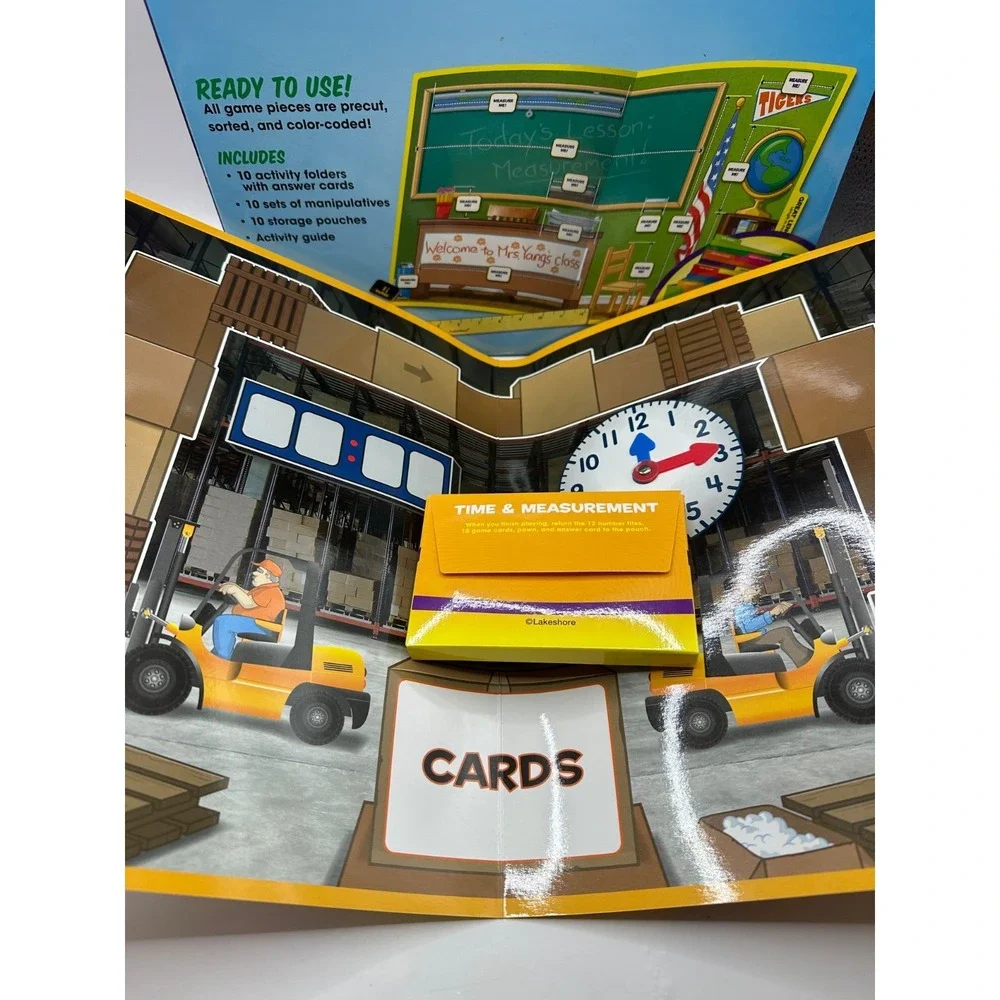 Lakeshore Learning Time & Measurement Elementary Folder Games Grades 2-3 COMPLET